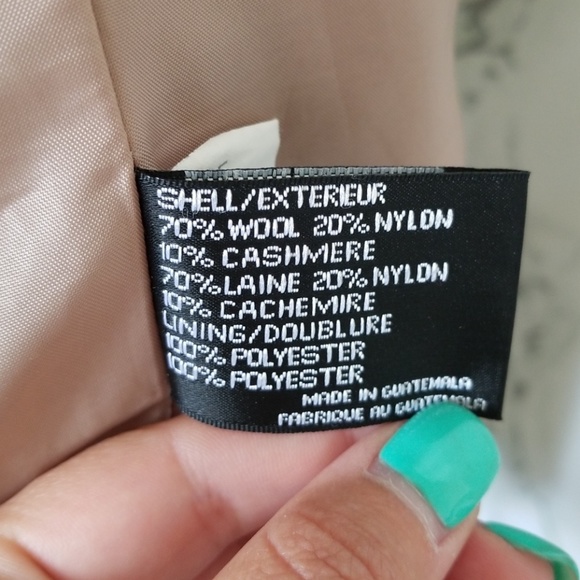 DKNY Tan Wool Blend Pea Coat - Picture 8 of 8